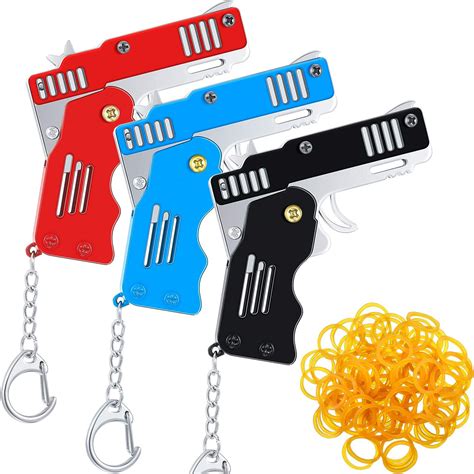 Amazon.com: 3 Pieces Rubber Band Gun Toy Easy Load Foldable Handmade ...