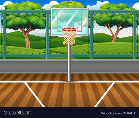 Cartoon background of basketball court for game Vector Image