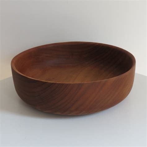 Large Teak Handmade Wooden Bowl by Galatix England, 1970s | #131761