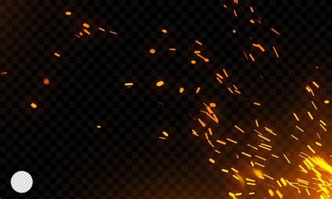 Premium PSD | Realistic isolated fire sparks transparent shape