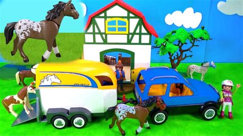 Playmobil Farm Horse Trailer - Farm Animals - Fun Toys Video for ...