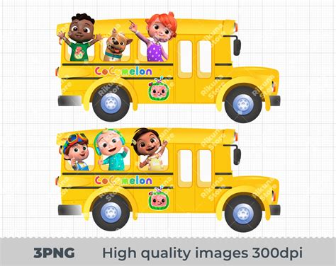 Cocomelon Wheels on the Bus clipart, Cocomelon Wheels on the Bus png ...