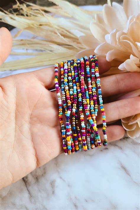 Confetti Seed Bead Bracelet Sets Set of Ten Multi Color - Etsy