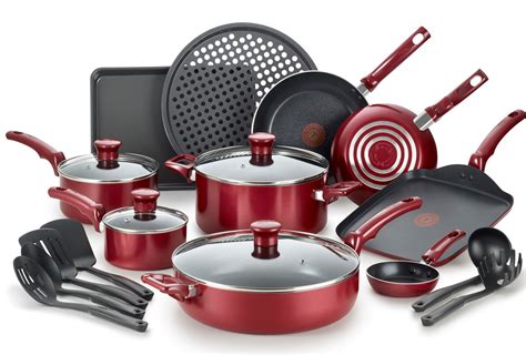 T-fal Kitchen Solutions Cookware Set, Red, 20 Pieces - Walmart.com