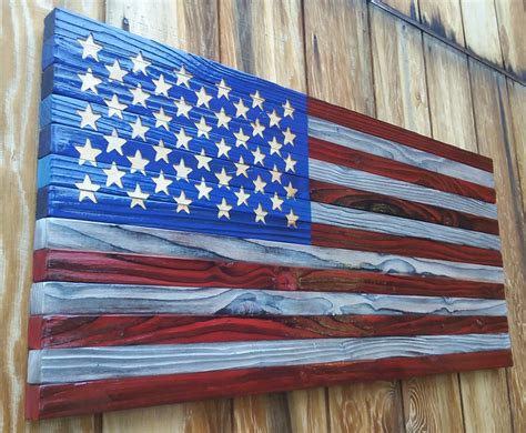 American Flag Wooden Wall Art - Etsy