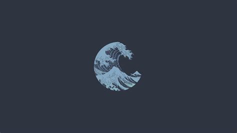 Wallpaper : The Great Wave off Kanagawa, minimalism, waves, simple ...