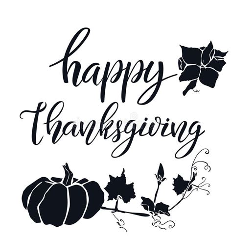 Thanksgiving Black And White Clipart Happy Thanksgiving Typography ...