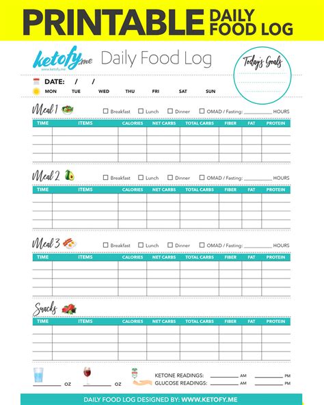 KETO ~ FY ME | Cut Carbs, not flavor! • Printable Keto Daily Food Log ...