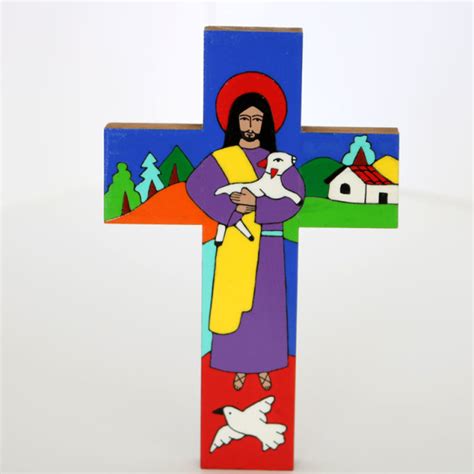 Sm. Good Shepherd Cross (EL276) | Hand painted, Lovely gift, Handmade