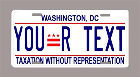 Washington DC License Plate custom Text | Etsy