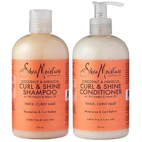 SHEA MOISTURE COCONUT & HIBISCUS CURL AND SHINE SHAMPOO & CONDITIONER ...