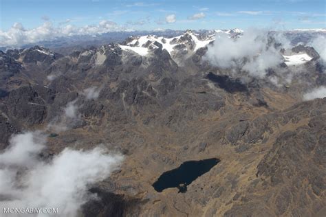 Glaciers in the Andes, as seen from an airplane