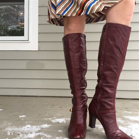 Vintage 1970s Tall Leather Boots, Women's Size 8, Vintage Johansen ...