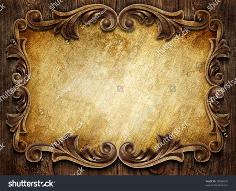 Vintage Classical Frame On Wooden Background Stock Illustration ...