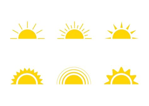 Premium Vector | Yellow sun icon sunshine and sunrise or sunset ...