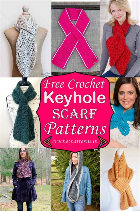 14 Free Crochet Keyhole Scarf Patterns