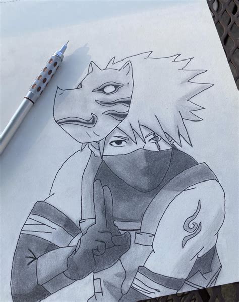 A quick anbu kakashi sketch! Reference used ig:@jamese_art : r/Naruto