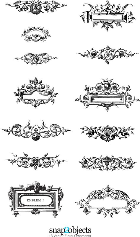 14 Free Vector Floral Ornaments Pack 03