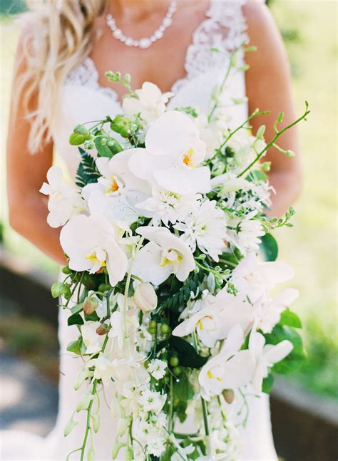 Cascading White Orchid Bridal Bouquet