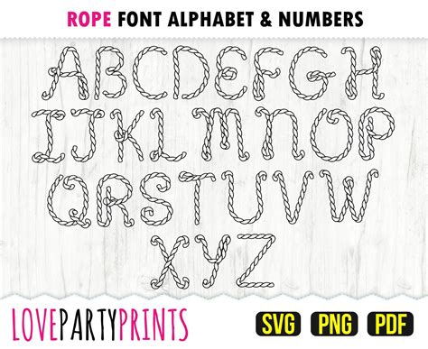 ROPE FONT SVG Png Pdf Rope Font Clipart Rodeo Font - Etsy