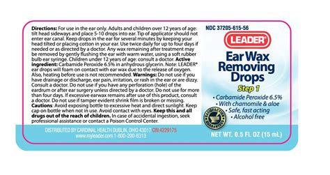 Ear Wax Removing Drops Carbamide Peroxide: Details from the FDA, via ...