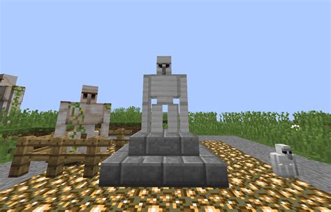 iron golem statue and smol golem i built using chisel and bits mod ...