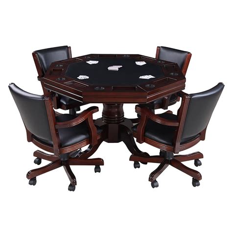 The Lumen HD Poker Game & Dining Table Set with 6 Dining Chairs Dining ...