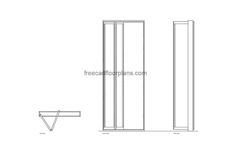 Glass Door 1 Fold - Free CAD Drawings