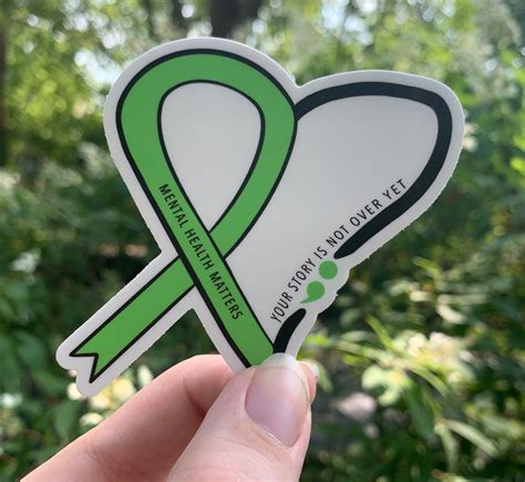 Mental Health Awareness Ribbon Matte Vinyl Sticker 100% | Etsy