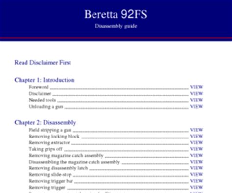 Beretta92fs.com: FREE Beretta 92FS Disassembly Guide - Please Donate