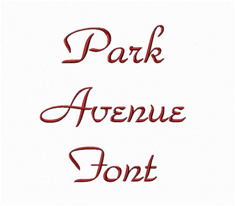 Park Avenue Machine Embroidery Font - Rivermill Embroidery