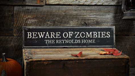 Beware of Zombies Sign Zombie Sign Zombie Wall Decor - Etsy