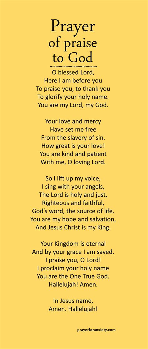 Prayer of praise to God | Prayer For Anxiety