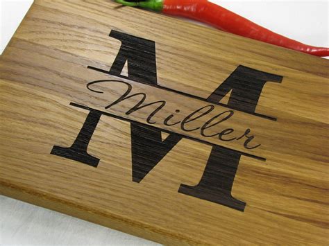 MONOGRAM CUTTING BOARD Personalized Cutting Board by VnVbroWood