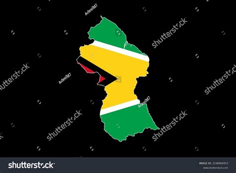 Guyana Map Filled Guyana Flag Texture Stock Illustration 2198964453 ...