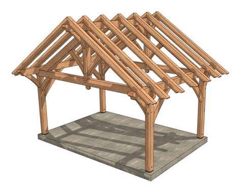 18×12 Timber Frame Pavilion Plan - Timber Frame HQ