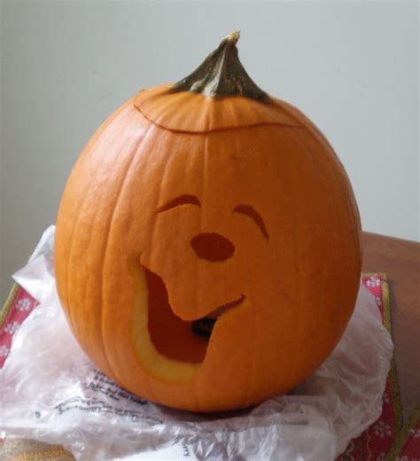 Cute pumpkin carving we did by drawing the face upside down ...