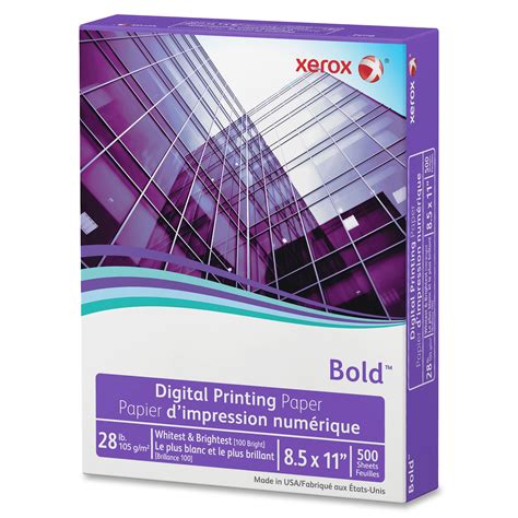 Xerox Bold Digital Printing Paper, Letter Size (8 1/2" x 11"), 100 (U.S ...