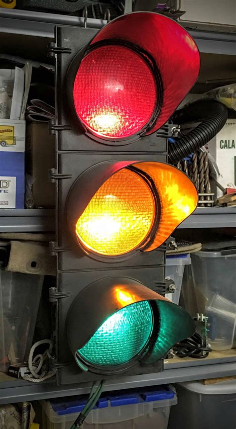 Real traffic lights in my collection make great conversation pieces