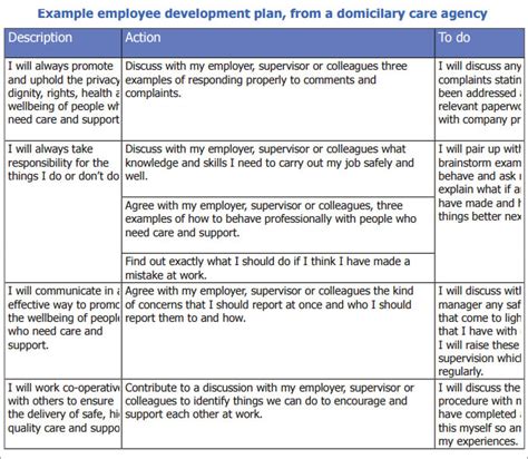 Template For Employee Development Plan