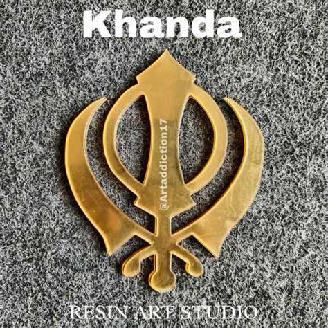 Khanda (Sikh Symbol) Acrylic - Gold - Resin Art Studio