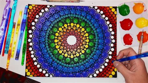 How To Paint Dot Mandalas Rainbow Full Step by Step Tutorial - YouTube ...