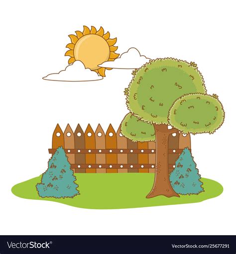 Nature outdoor tree environment cartoon Royalty Free Vector