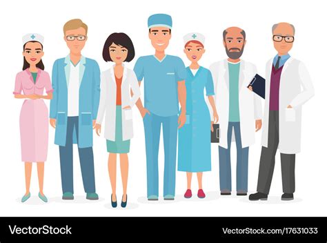 Cartoon of group doctors Royalty Free Vector Image