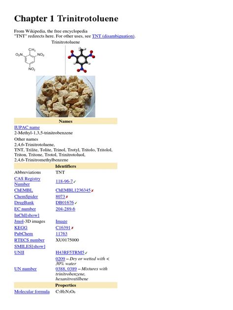 Trinitrotoluene | Explosive Material | Nitric Acid