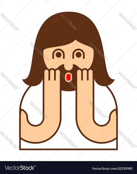 Oh my god jesus emotion omg christos emoji Vector Image