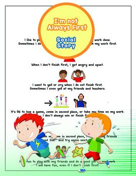 I'm not Always First Social Story by Learning Geek | TPT