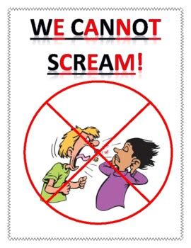 NO SCREAMING VISUAL- Autism/Behavior Management by TheraGii | TPT