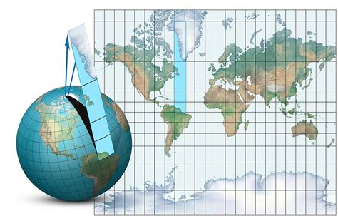 Mercator Map Projection, Diagram Photograph by Claus Lunau