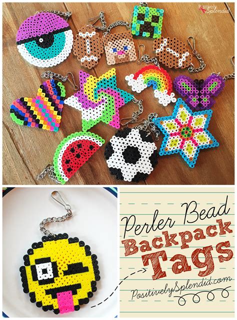 Perler Bead Backpack Tags #MichaelsMakers - Positively Splendid {Crafts ...